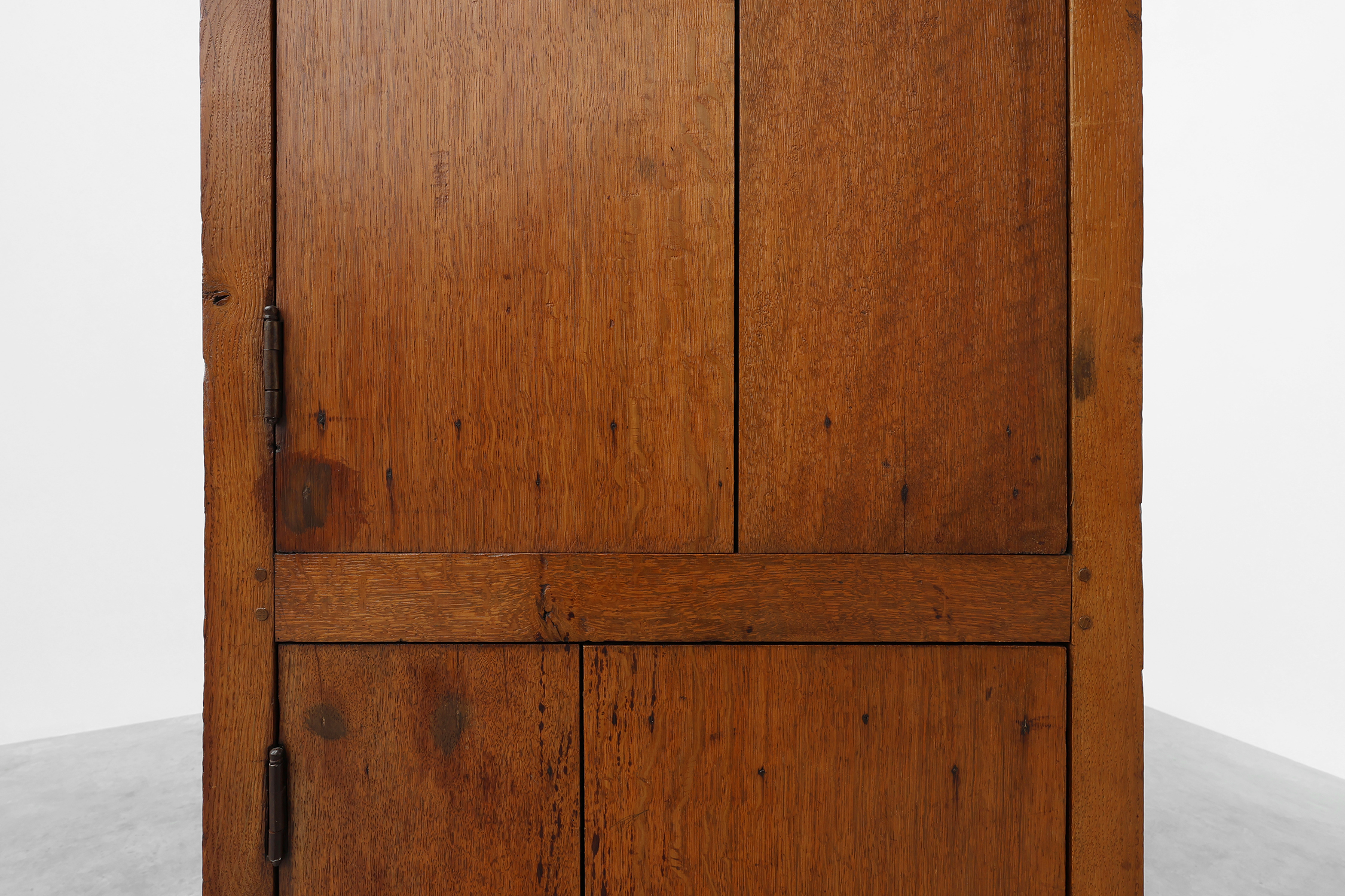 Rustic Tall French Monastery cabinet in oak from the late 19th centurythumbnail